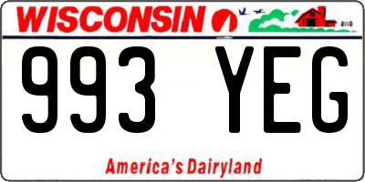 WI license plate 993YEG