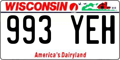 WI license plate 993YEH