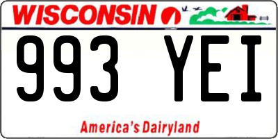 WI license plate 993YEI