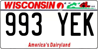 WI license plate 993YEK
