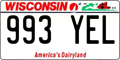 WI license plate 993YEL