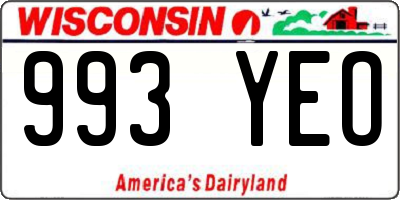 WI license plate 993YEO
