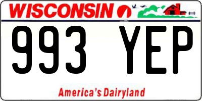 WI license plate 993YEP
