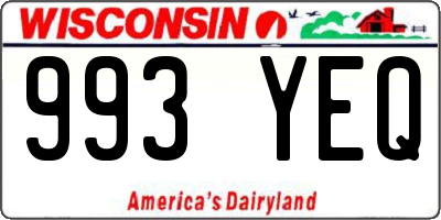 WI license plate 993YEQ