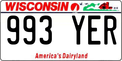 WI license plate 993YER