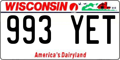 WI license plate 993YET