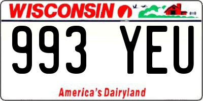WI license plate 993YEU
