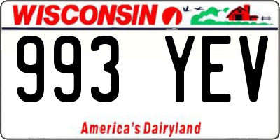 WI license plate 993YEV