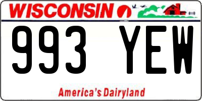 WI license plate 993YEW