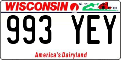WI license plate 993YEY