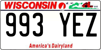 WI license plate 993YEZ