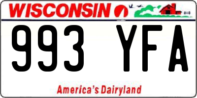 WI license plate 993YFA