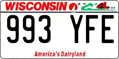 WI license plate 993YFE