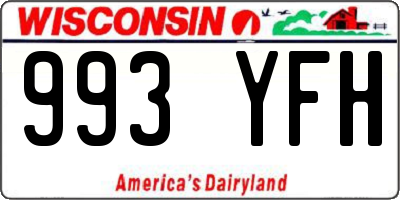 WI license plate 993YFH