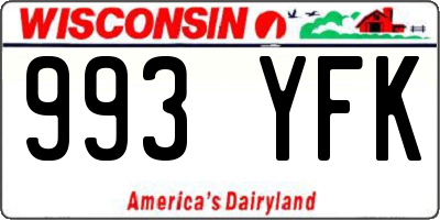 WI license plate 993YFK