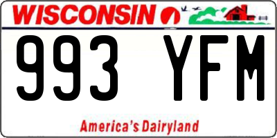 WI license plate 993YFM