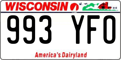 WI license plate 993YFO