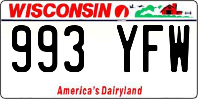 WI license plate 993YFW