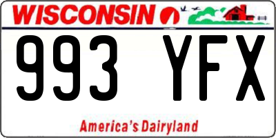 WI license plate 993YFX