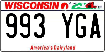 WI license plate 993YGA