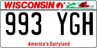 WI license plate 993YGH