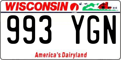 WI license plate 993YGN