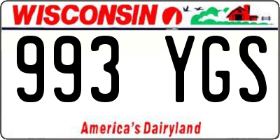 WI license plate 993YGS