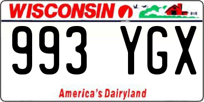 WI license plate 993YGX