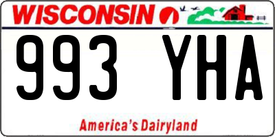 WI license plate 993YHA