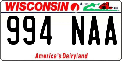 WI license plate 994NAA