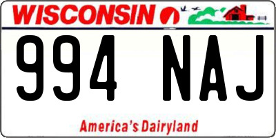 WI license plate 994NAJ