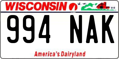 WI license plate 994NAK