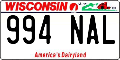 WI license plate 994NAL