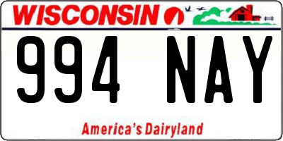 WI license plate 994NAY