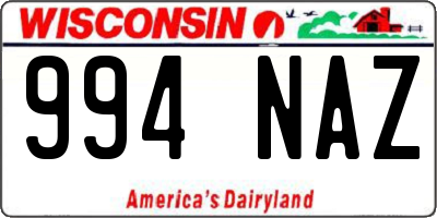 WI license plate 994NAZ