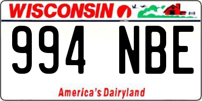 WI license plate 994NBE