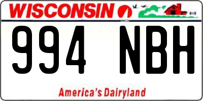 WI license plate 994NBH