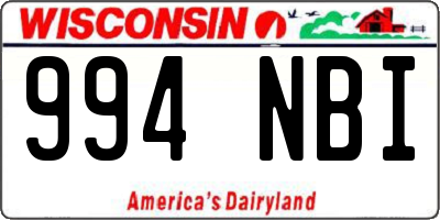 WI license plate 994NBI
