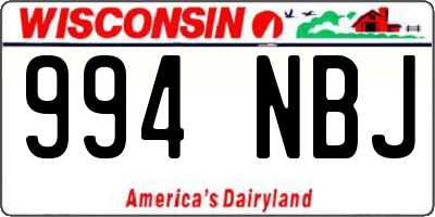 WI license plate 994NBJ