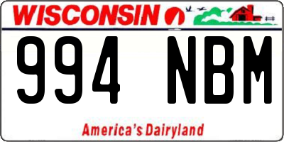 WI license plate 994NBM