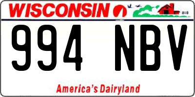 WI license plate 994NBV
