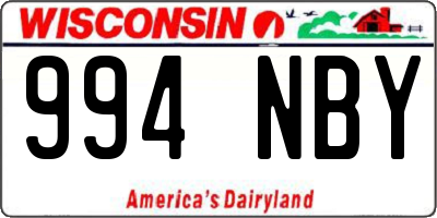 WI license plate 994NBY