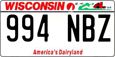 WI license plate 994NBZ