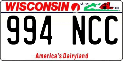 WI license plate 994NCC