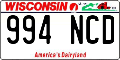 WI license plate 994NCD
