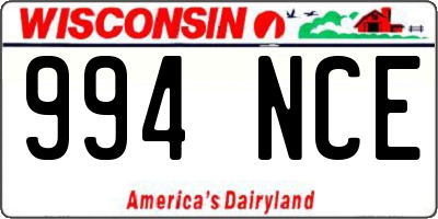WI license plate 994NCE