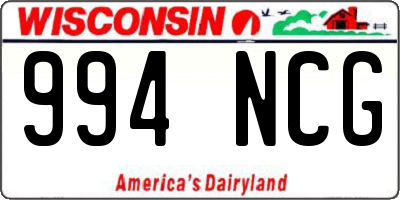 WI license plate 994NCG