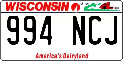 WI license plate 994NCJ