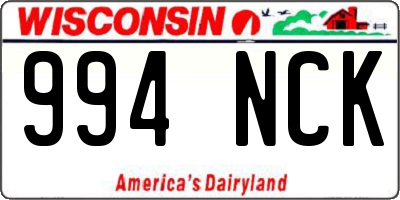 WI license plate 994NCK