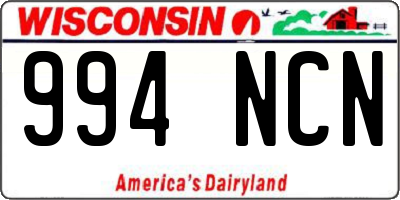 WI license plate 994NCN